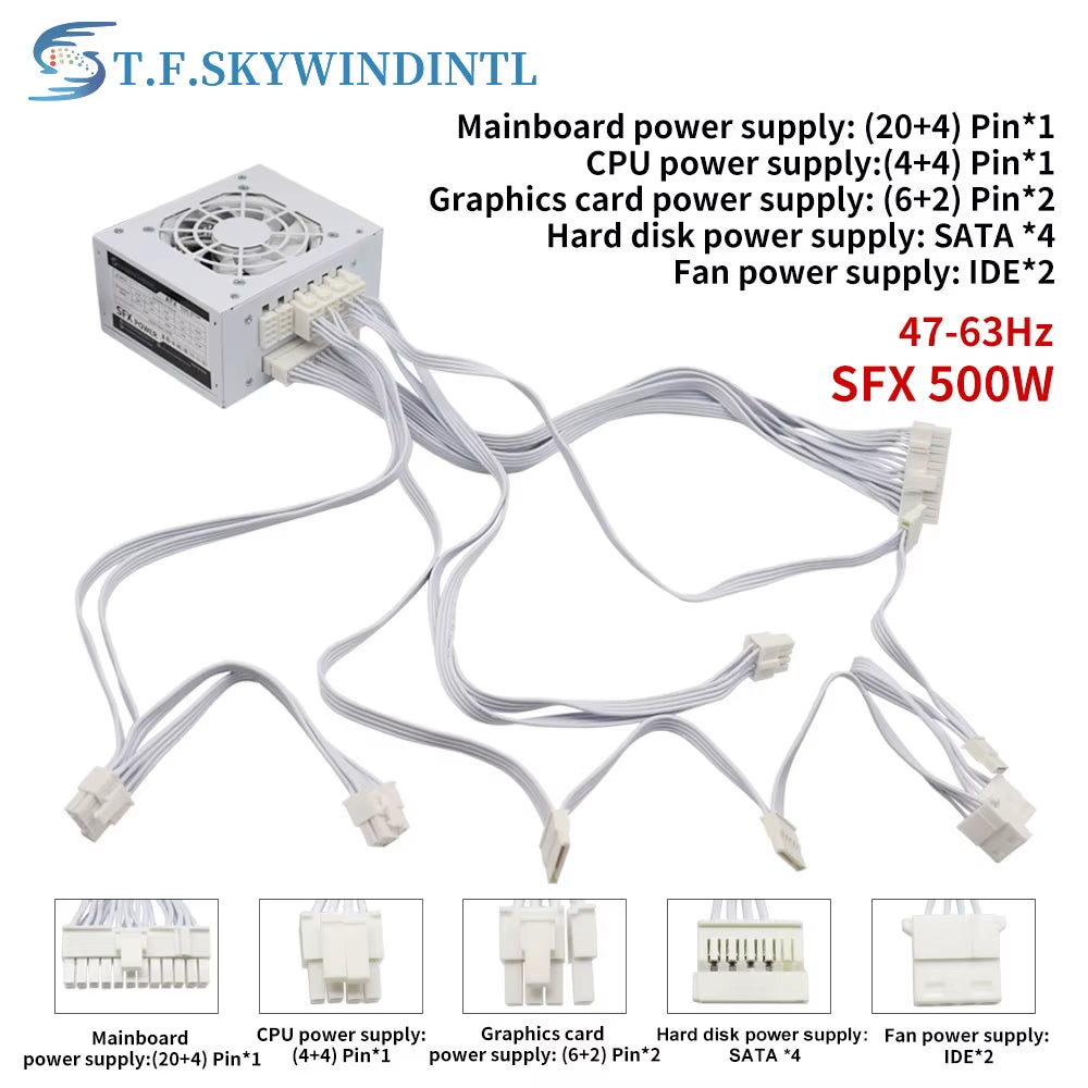 Full Modular SFX-500W Mini ITX Solution/Micro ATX/SFX 500W Power Supplies PSU for POS