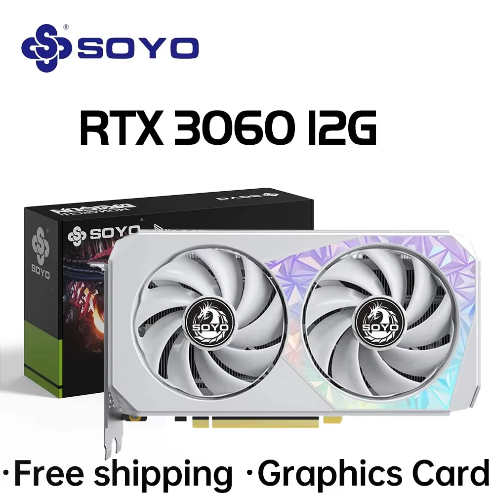 New Gaming Graphics Cards NVIDIA Geforce RTX 3060 12GB GDDR6 192 Bit Desktop GPU Video Card for PC