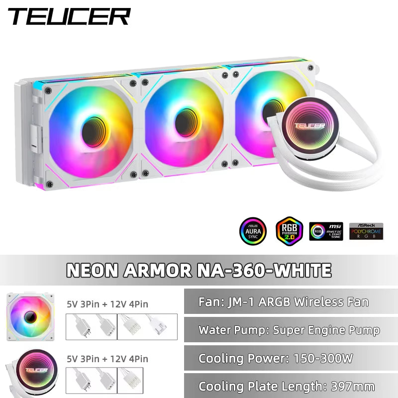 CPU Water Cooler with JM-1 Fan All in One CPU Liquid Cooling 240Mm/360Mm ARGB Water-Cooled Radiator for X99 Motherboard