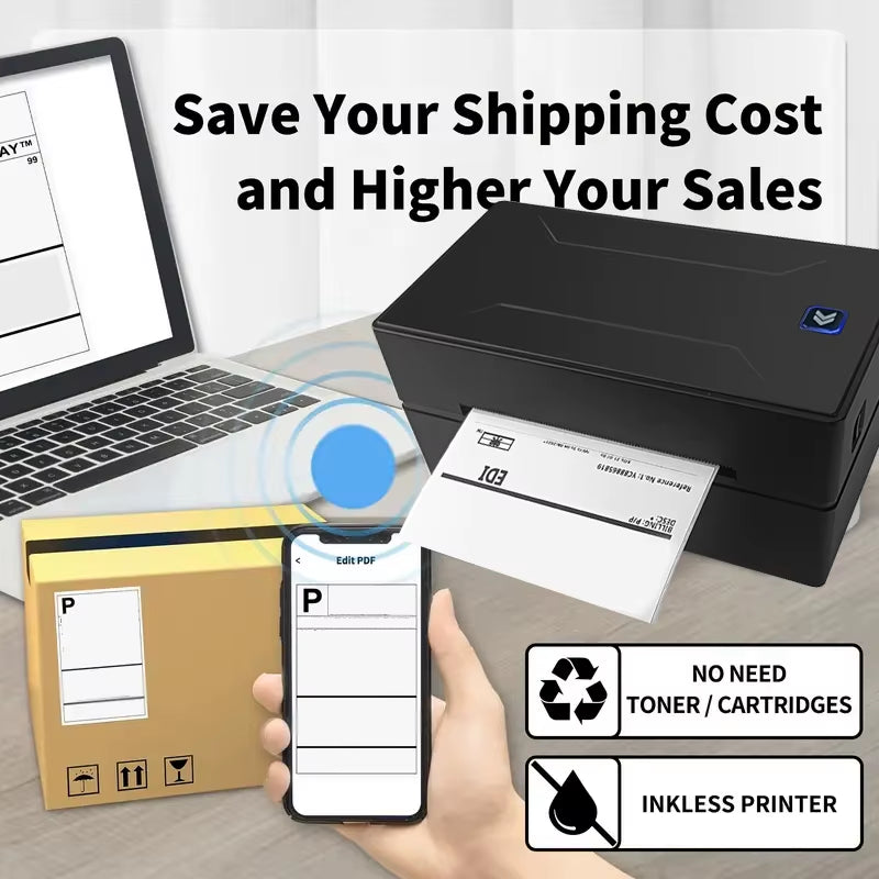 D100 Smart Label Printer Bluetooth Inkless Sticker Maker Printer Machine for Phone/Laptops Office Electronics