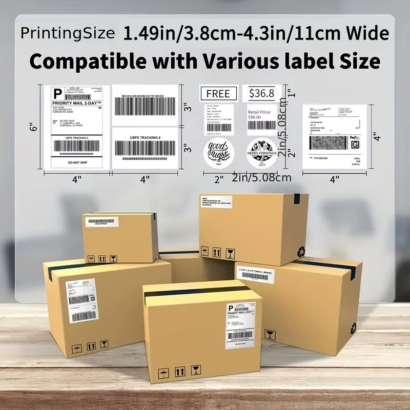 D100 Smart Label Printer Bluetooth Inkless Sticker Maker Printer Machine for Phone/Laptops Office Electronics