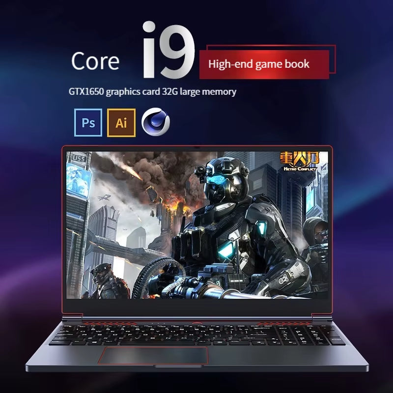 2025 New Gaming Laptop Computer Intel Core I9-10885H I7 10870H GTX1650 4G 16.1 Inch IPS Screen RAM Max 64GB 2*DDR4 2*M.2 Nvme