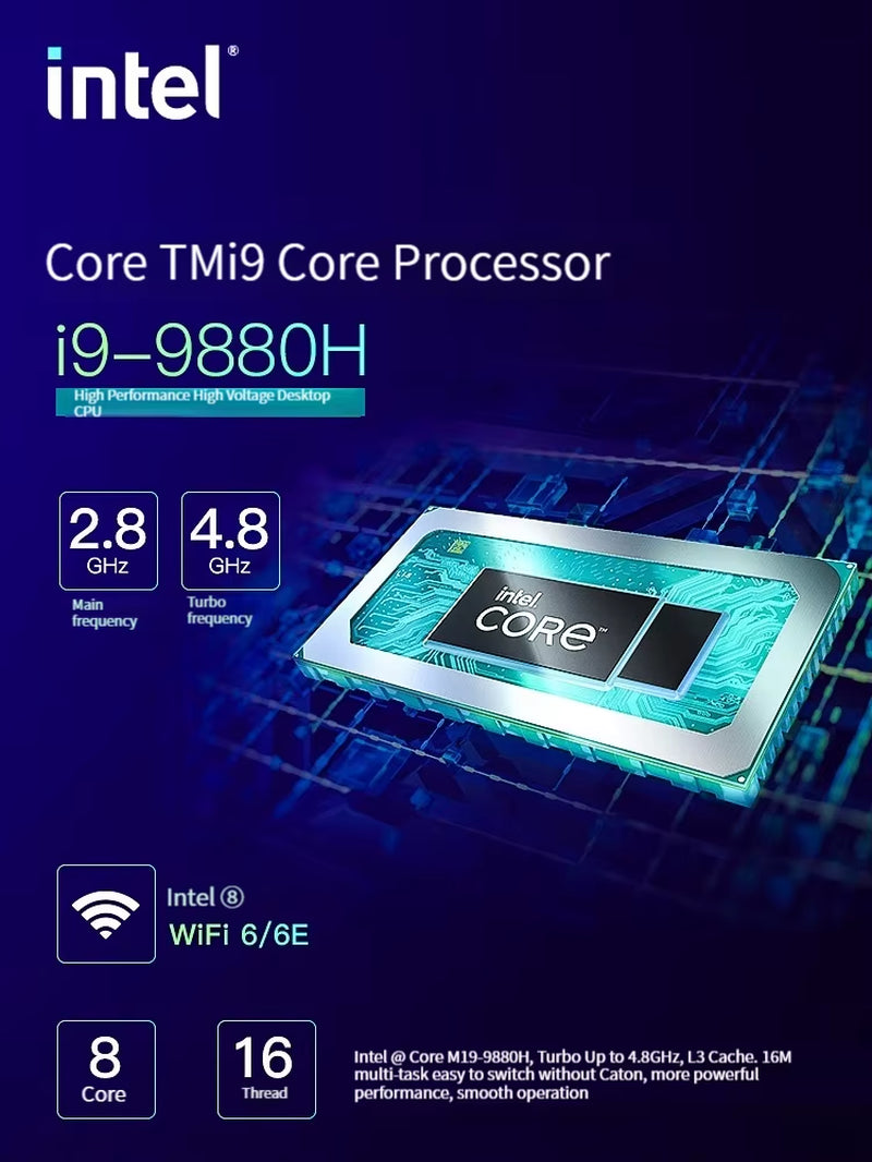 2025 New Gaming Laptop Computer Intel Core I9-10885H I7 10870H GTX1650 4G 16.1 Inch IPS Screen RAM Max 64GB 2*DDR4 2*M.2 Nvme