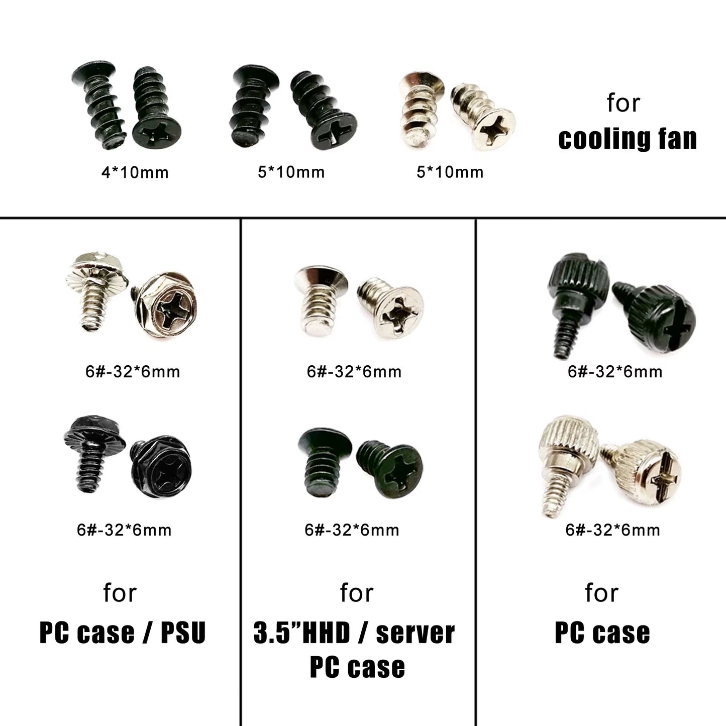 305/780Pcs Computer PC Case Hard Disk Drive Fan Motherboard Power Supply Server HDD PSU PCI Mount Repair DIY Screw Bolt Kit Set