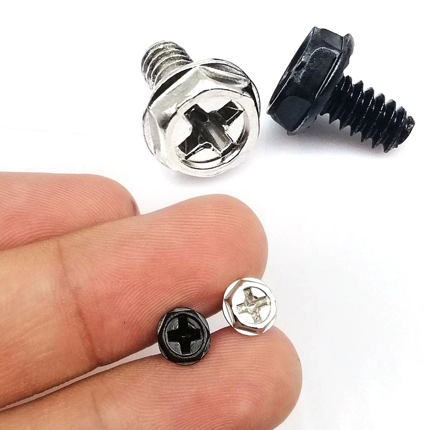 100Pcs Black Silver 6#-32X5/6/8Mm PC Case Power Supply PSU Hard Drive Motherboard Phillips Head Mount Fix Screw DIY Computer B