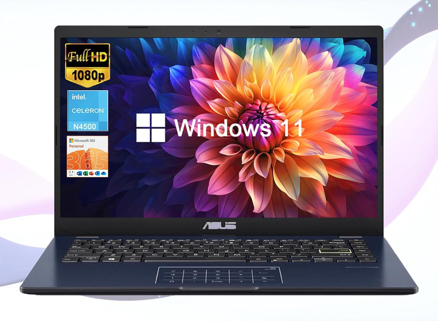14" Laptop for Business & Student, 14" FHD Display, Intel Celeron N4500, 4GB Memory, 64GB Emmc, Numberpad, Webcam, Wi-Fi, HDMI, Windows 11