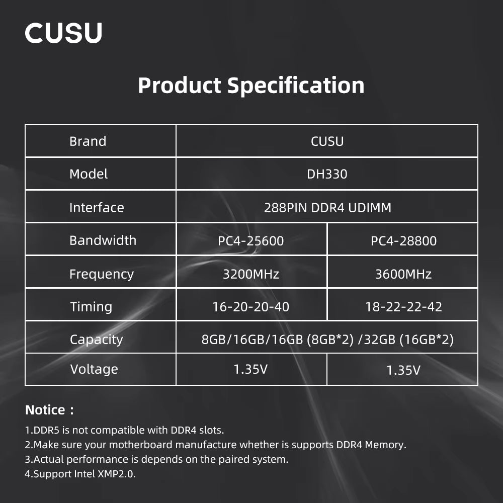 Memoria Ram DDR4 8Gb 16Gb 3200Mhz 3600Mhz DDR4 Desktop Memory 288Pin Udimm XMP2.0 Heatsink for Motherboard
