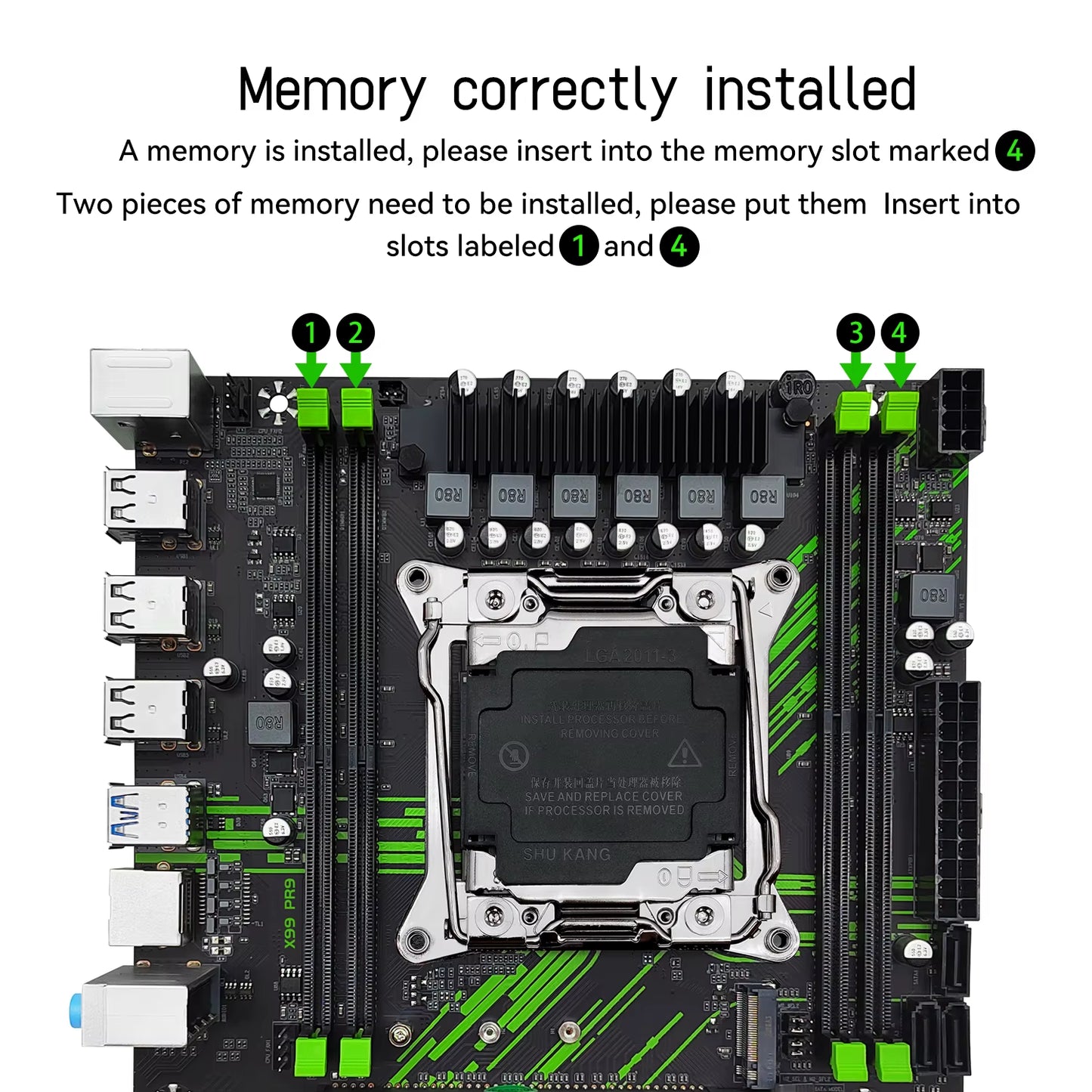 X99 PR9 Motherboard Kit Set LGA 2011-3 Set Intel Xeon E5 2650 V3 CPU and DDR4 16GB(2*8GB) RAM Optional Combo Usb3.0