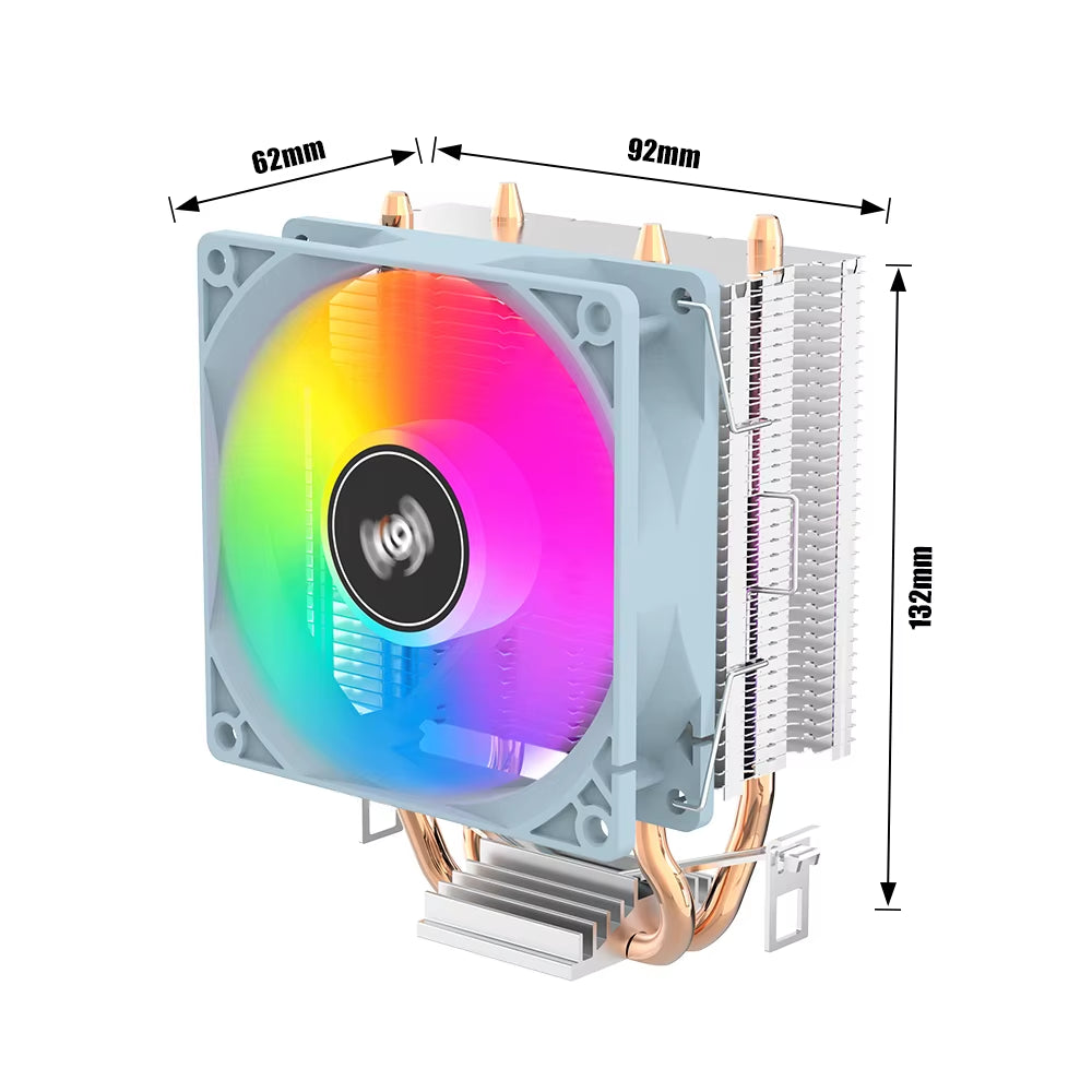 ICE200PRO Air CPU Cooler 2 Heatpipes Radiator Cooling 3PIN PWM Fan Quiet Ventilador for Intel 115X 1200 1700 AM4 AM5 AMD