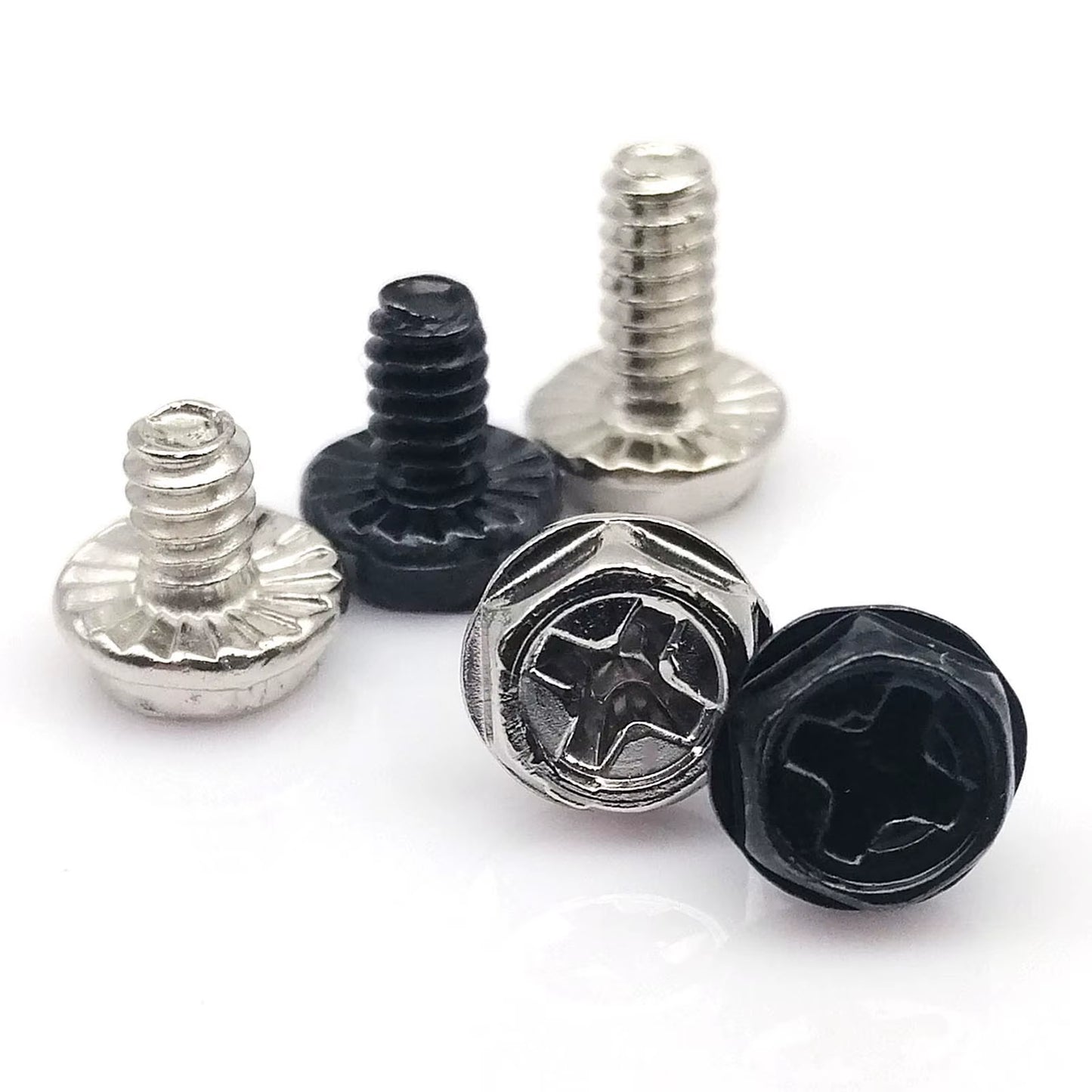 100Pcs Black Silver 6#-32X5/6/8Mm PC Case Power Supply PSU Hard Drive Motherboard Phillips Head Mount Fix Screw DIY Computer B