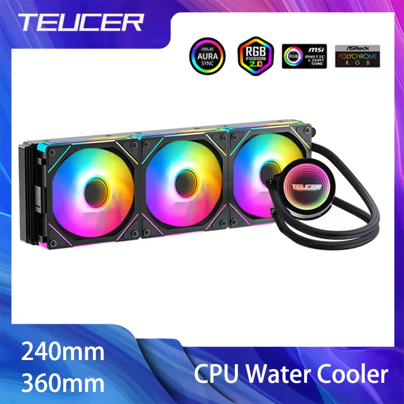CPU Water Cooler with JM-1 Fan All in One CPU Liquid Cooling 240Mm/360Mm ARGB Water-Cooled Radiator for X99 Motherboard