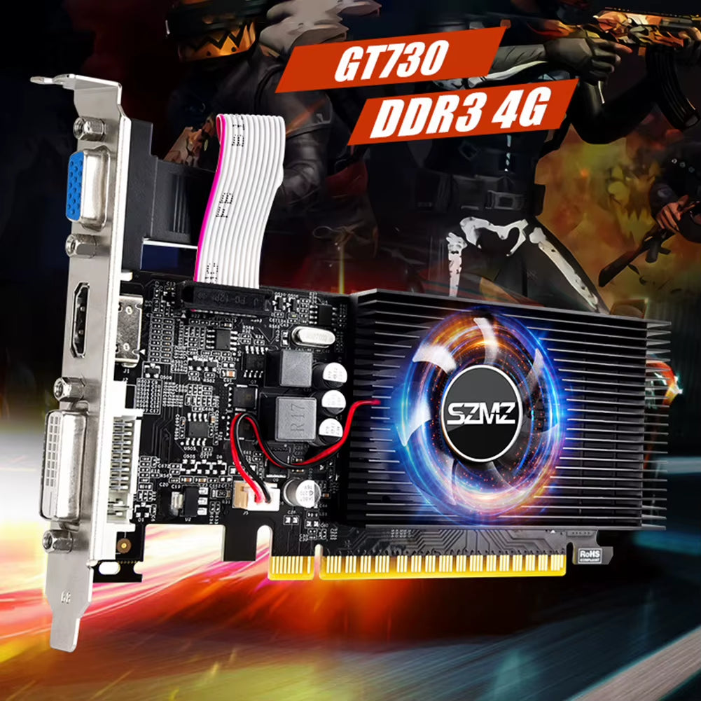 GT730 4GB DDR3 128Bit Graphics Card with HDMI VGA DVI Port PCI-E2.0 16X Computer Graphics Video Card GT610 1G 2G for Office/Home