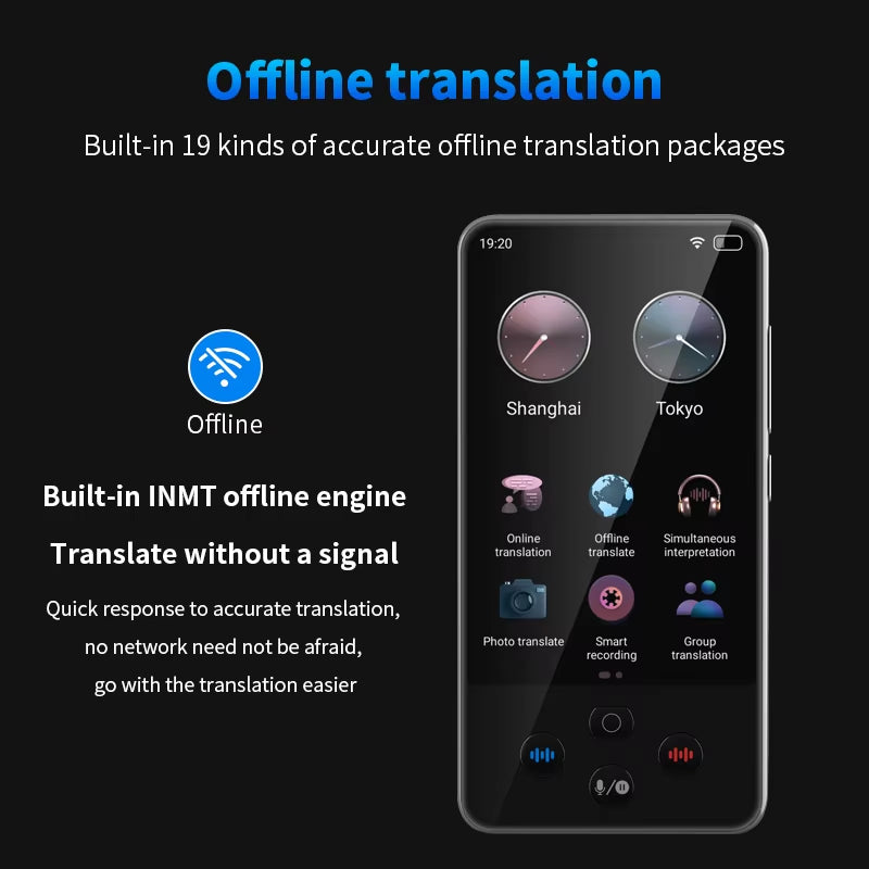Portable S85 Pro Translator Device Big Screen 138 Languages Voice Tradutor Intelligent Real-Time Translating Offline Translation