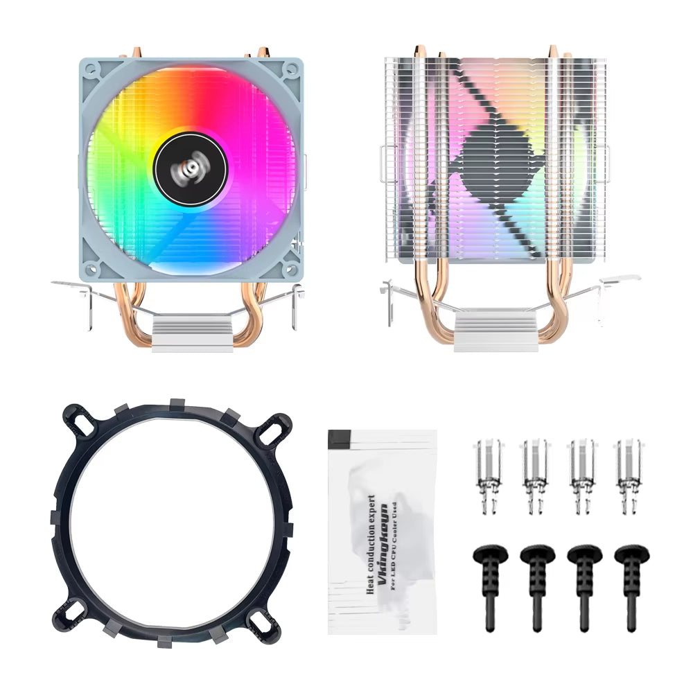 ICE200PRO Air CPU Cooler 2 Heatpipes Radiator Cooling 3PIN PWM Fan Quiet Ventilador for Intel 115X 1200 1700 AM4 AM5 AMD