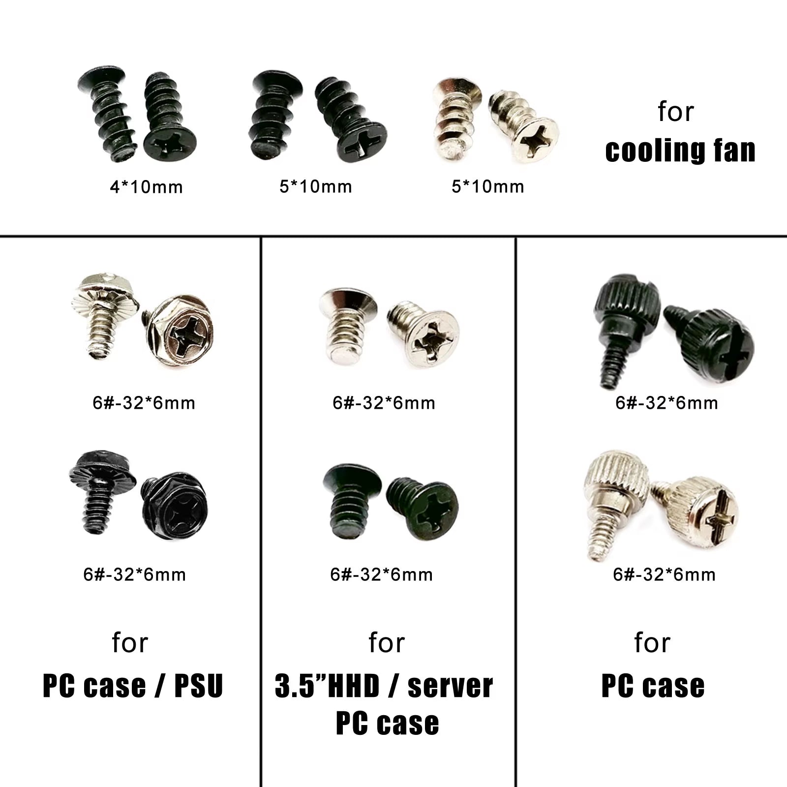 305/780Pcs Computer PC Case Hard Disk Drive Fan Motherboard Power Supply Server HDD PSU PCI Mount Repair DIY Screw Bolt Kit Set