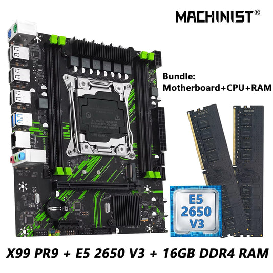 X99 PR9 Motherboard Kit Set LGA 2011-3 Set Intel Xeon E5 2650 V3 CPU and DDR4 16GB(2*8GB) RAM Optional Combo Usb3.0