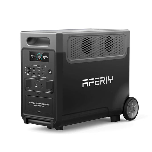 [UK Direct]  P310 Portable Power Station 3840Wh Lifepo4 Solar Generator 3600W AC Output, UPS Pure Sine Wave Fully Recharge in 1.5 Hours 13 Output Ports, LCD Screen with Rolling Wheels UK Plug
