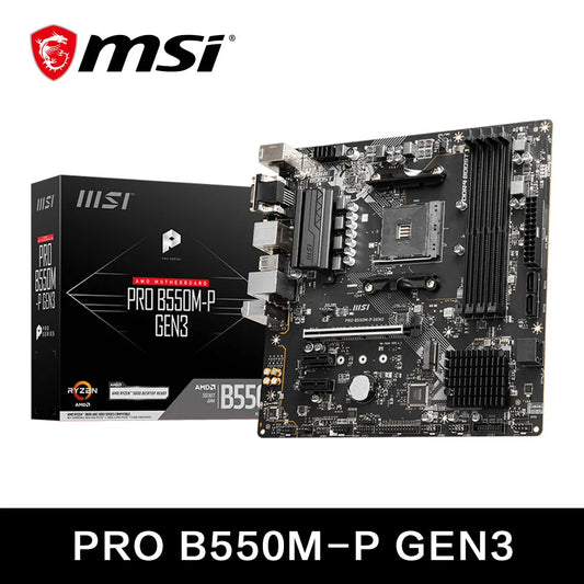 PRO B550M-P GEN3 AMD Gaming Motherboard AM4 DDR4 M.2 Supports Ryzen CPU R3 R5 R7 5000&3000 Series Desktop Computer Mainboard