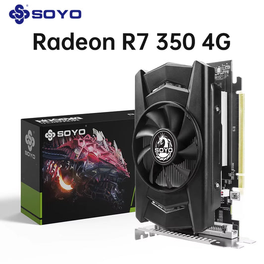 AMD Radeon R7 350 4GB Graphics Card DDR5 Memory 128Bit Hdmi-Compatible VGA DVI Video Card for Desktop Computer Components