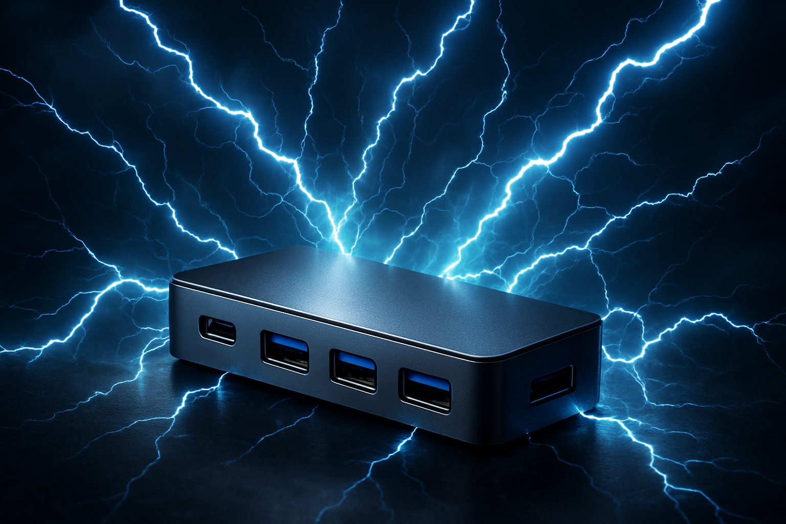USB hub with lightning strikes
